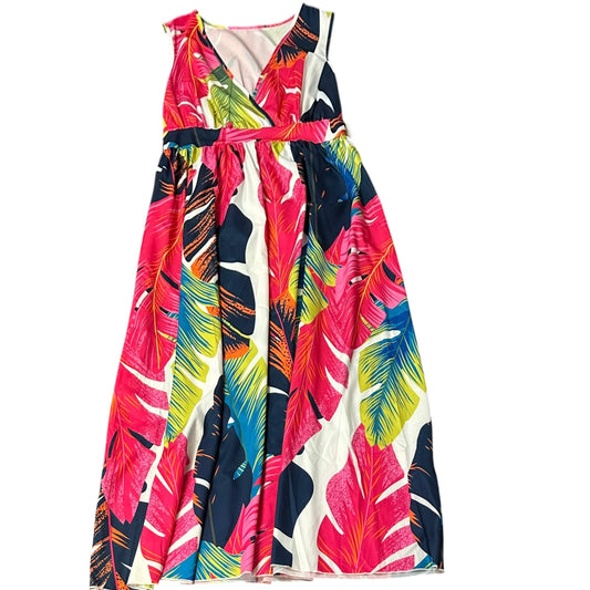 SHEIN CURVE MAXI DRESS COLORFUL TROPICAL NWOT 279 XL