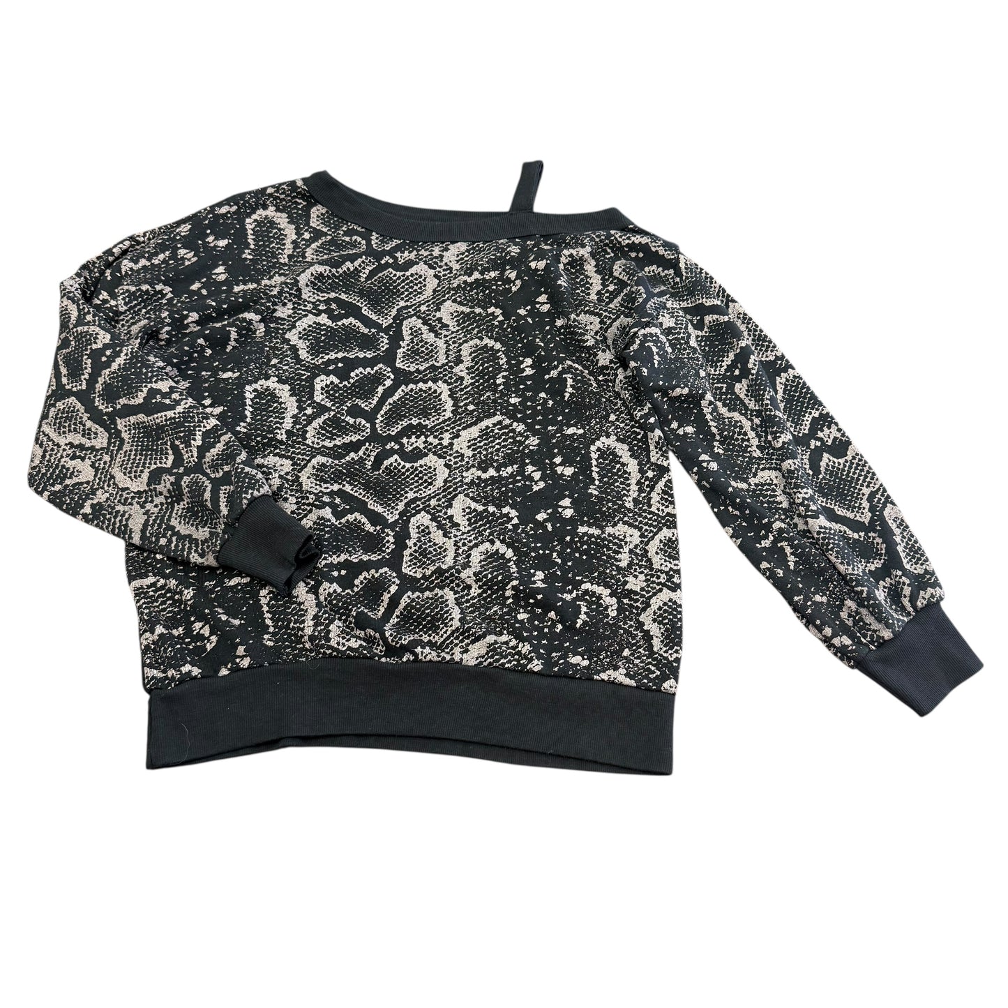 VINTAGE HAVANA COLD SHOULDER SNAKESKIN SWEATER 100 MEDIUM