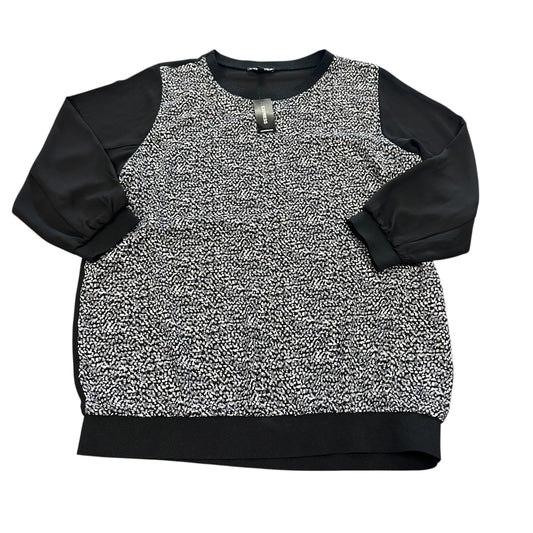 EXPRESS BLACK WHITE 3/4 SLEEVE BLOUSE 100 MEDIUM NWT $44.90