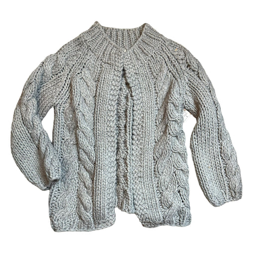 ELYSIA - GRAY CABLE KNIT SWEATER MEDIUM