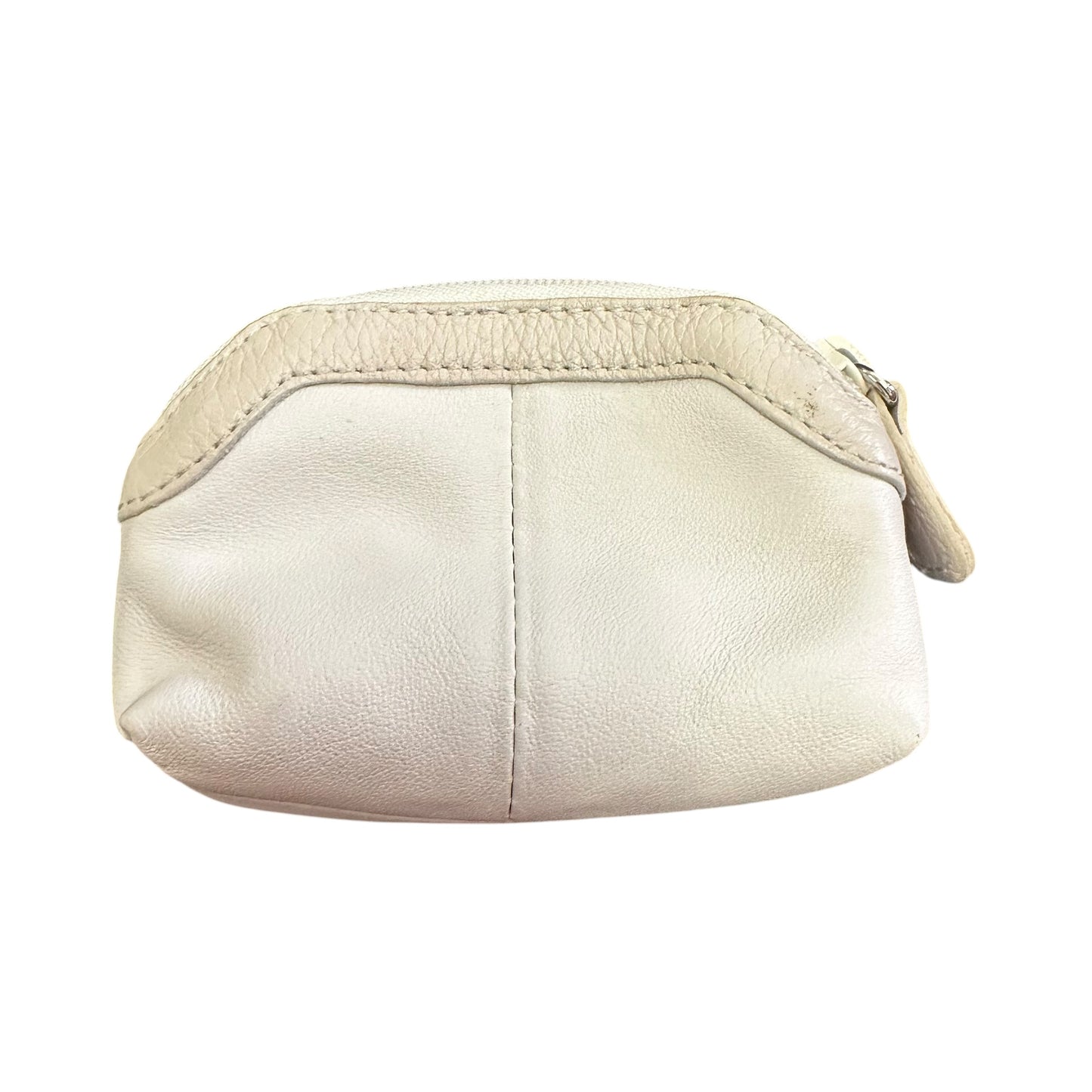 BRIGHTON WHITE LEATHER COIN POUCH 258 EUC