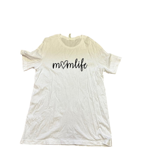 MOM LIFE WHITE TSHIRT - LARGE - 124