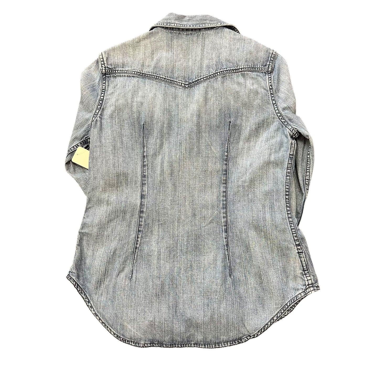 EDDIE BAURER BLUE DENIM CHAMBRAY BUTTON UP 100 S/M