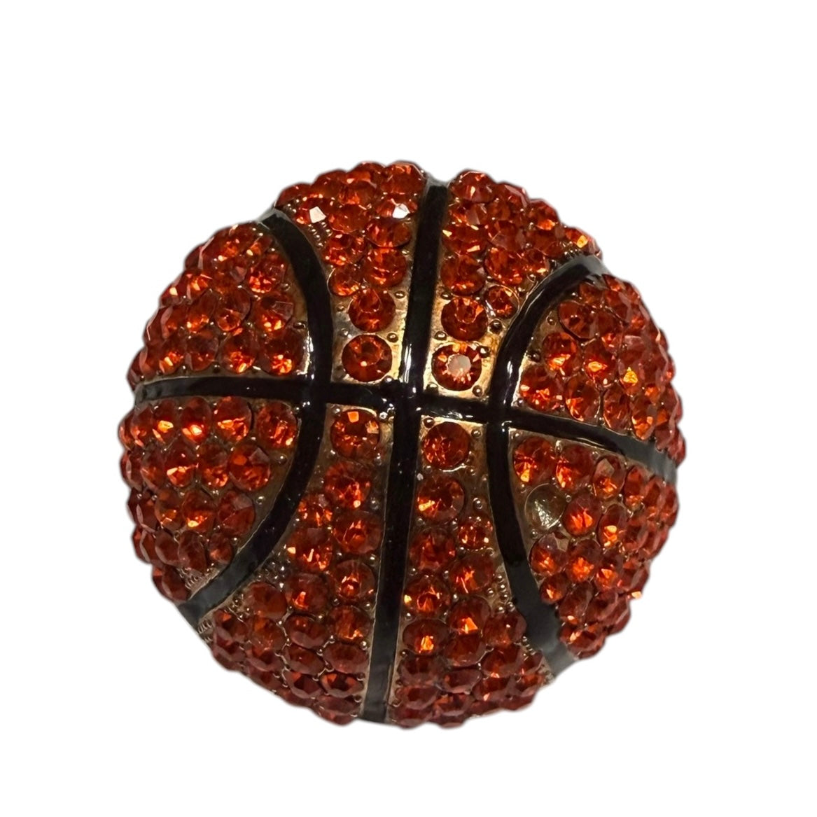LARGER BASKETBALL RHINESTONE RING 38 OS**