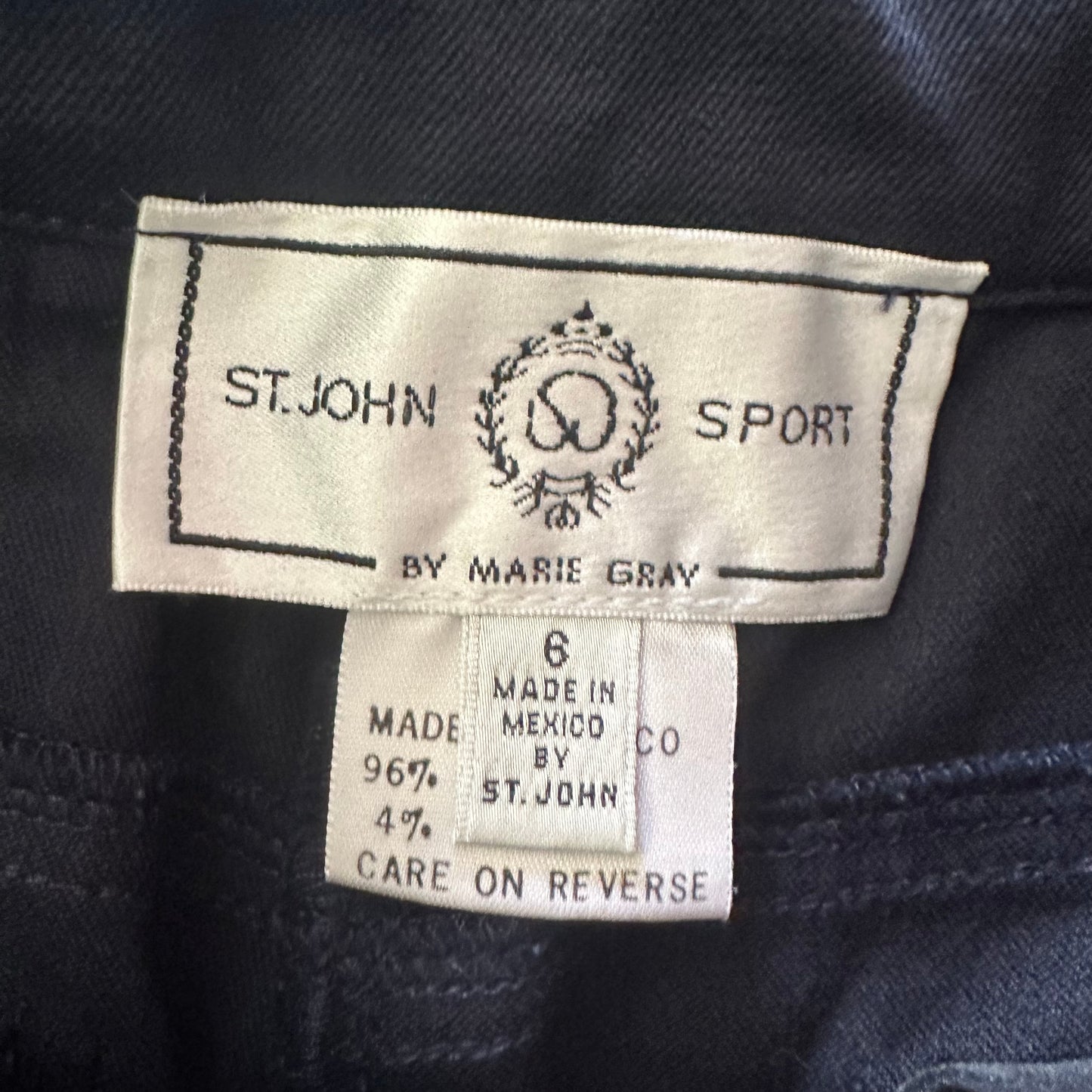 ST. JOHN NAVY STRAIGHT LEG PANTS 100 SZ 6