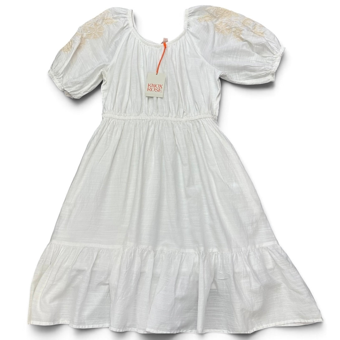 KNOX ROSE WHITE EMBROIDERED DRESS NWT 100 MEDIUM