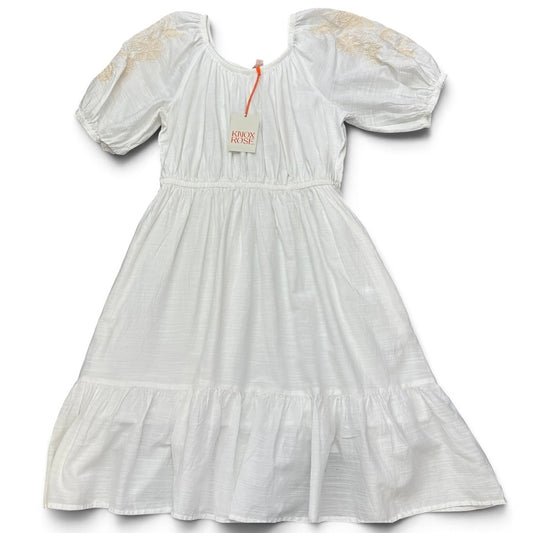 KNOX ROSE WHITE EMBROIDERED DRESS NWT 100 MEDIUM