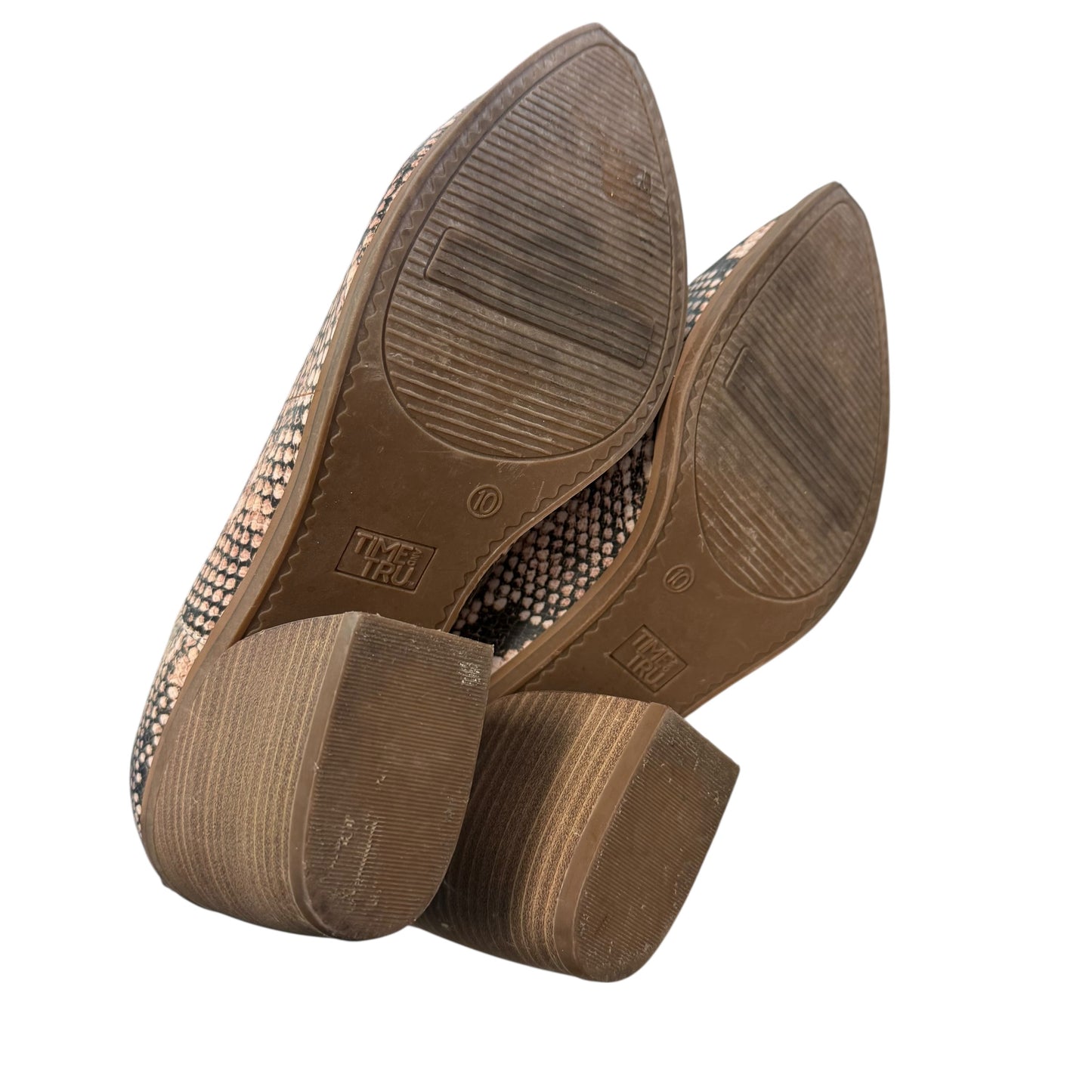 TIME & TRU SNAKESKIN ANKLE BOOTIES 100 SZ 10
