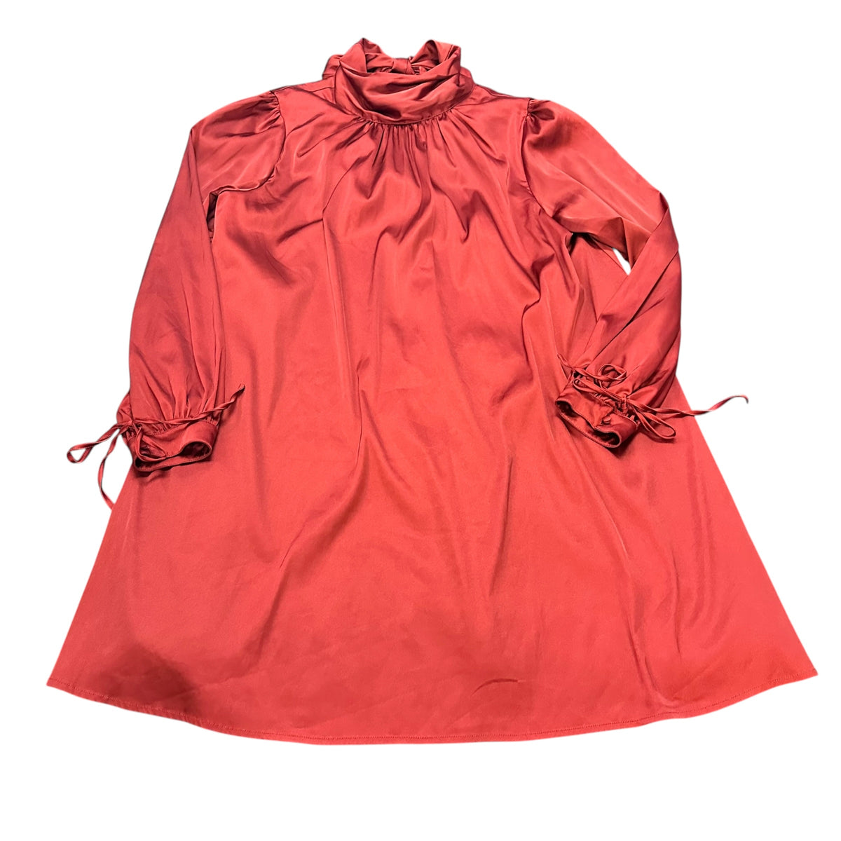 BELLE BADGLEY MISCHKA BURGUNDY SATIN DRESS 218 SZ 12