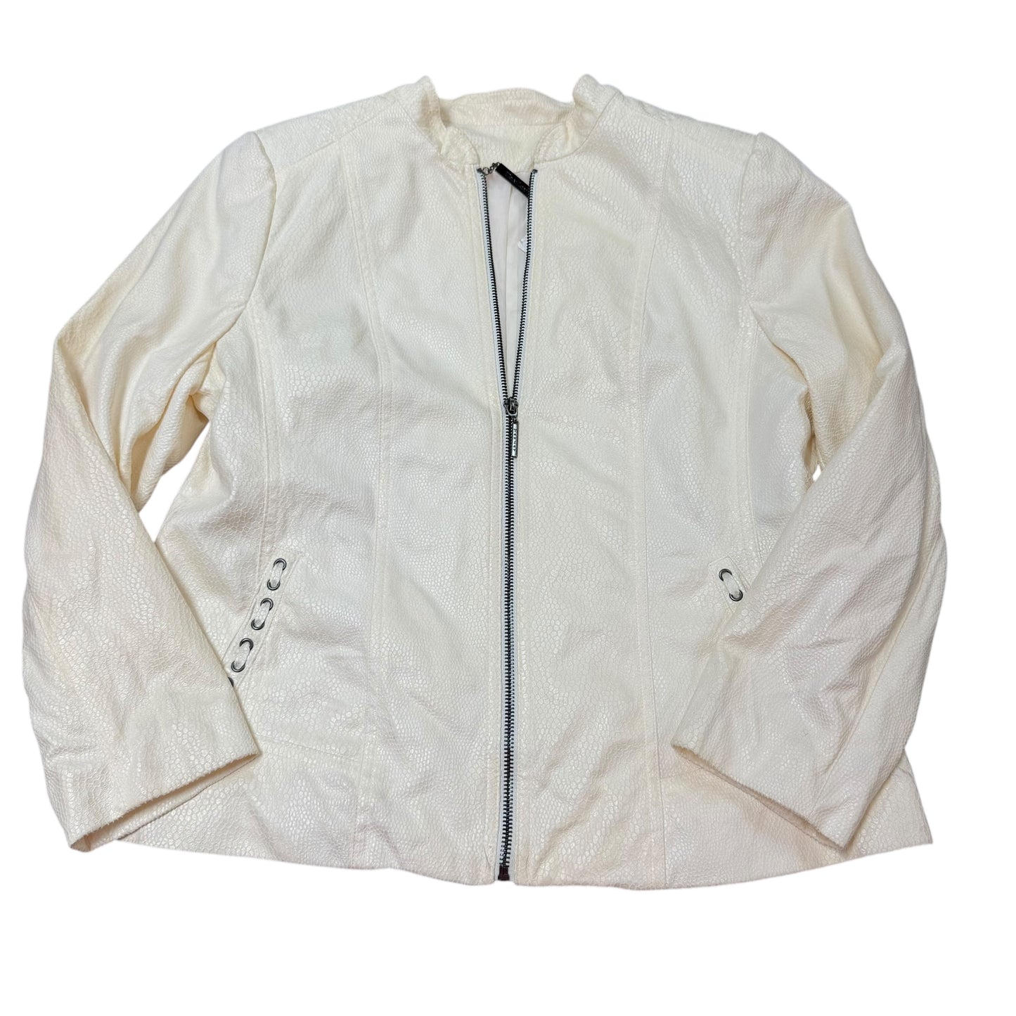 TANJAY CREAM SNAKESKIN JACKET 180 SZ 8 PETITE