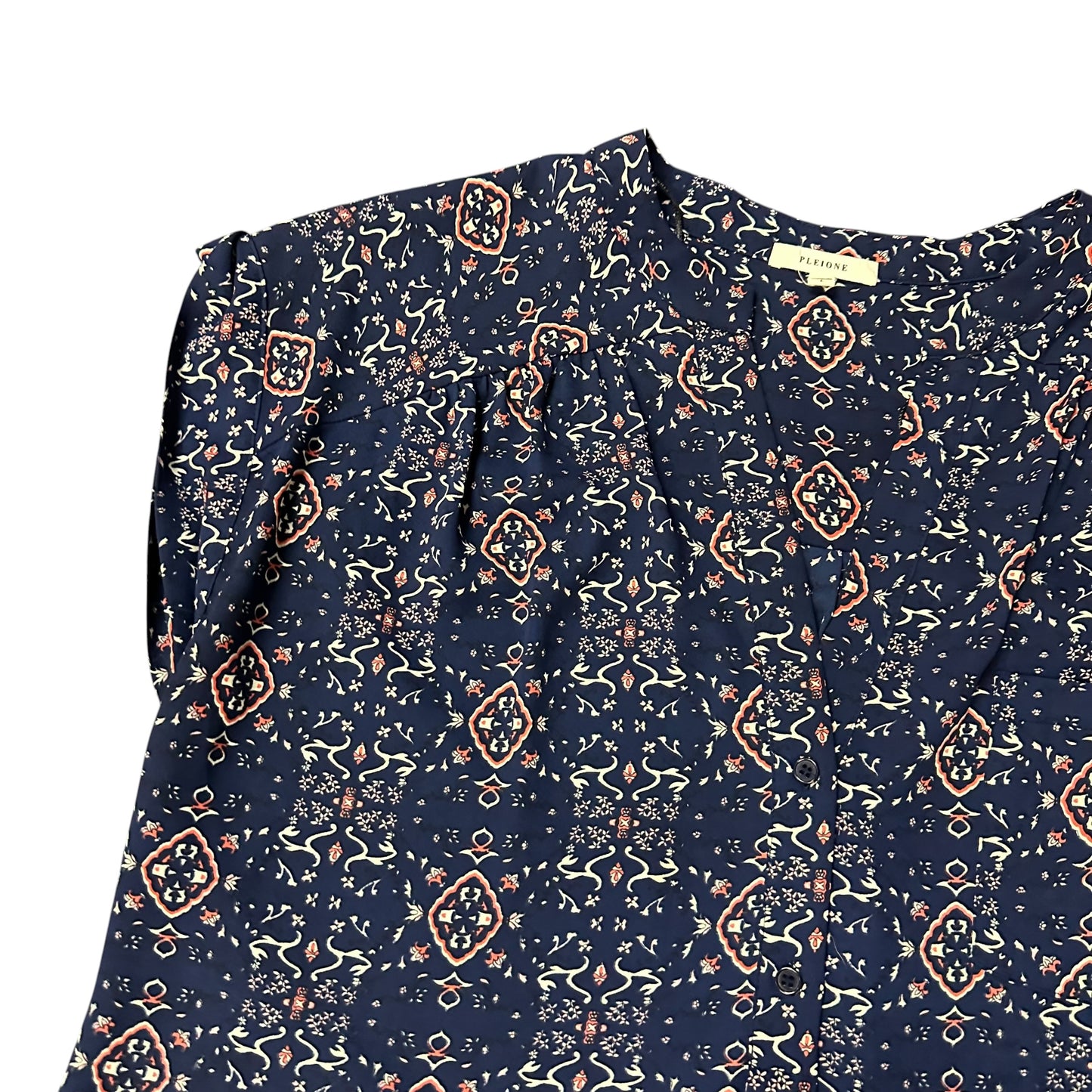 PLEIONE NAVY FLORAL BLOUSE 262 LARGE