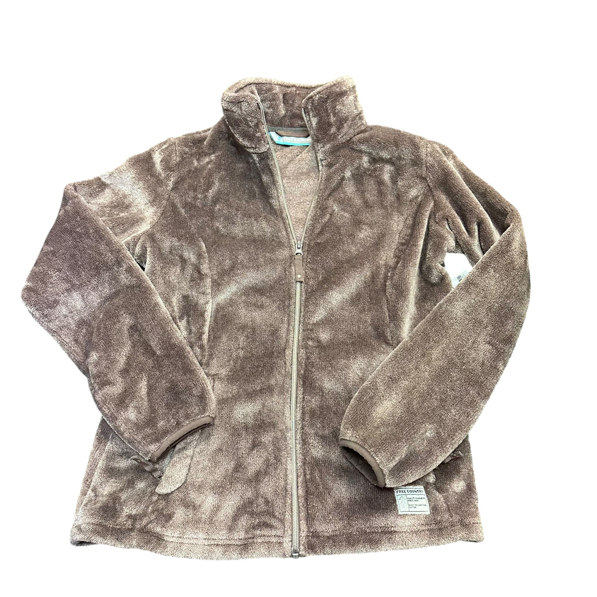 FREE COUNTRY TAUPE FULL ZIP COZY JACKET 258 SMALL