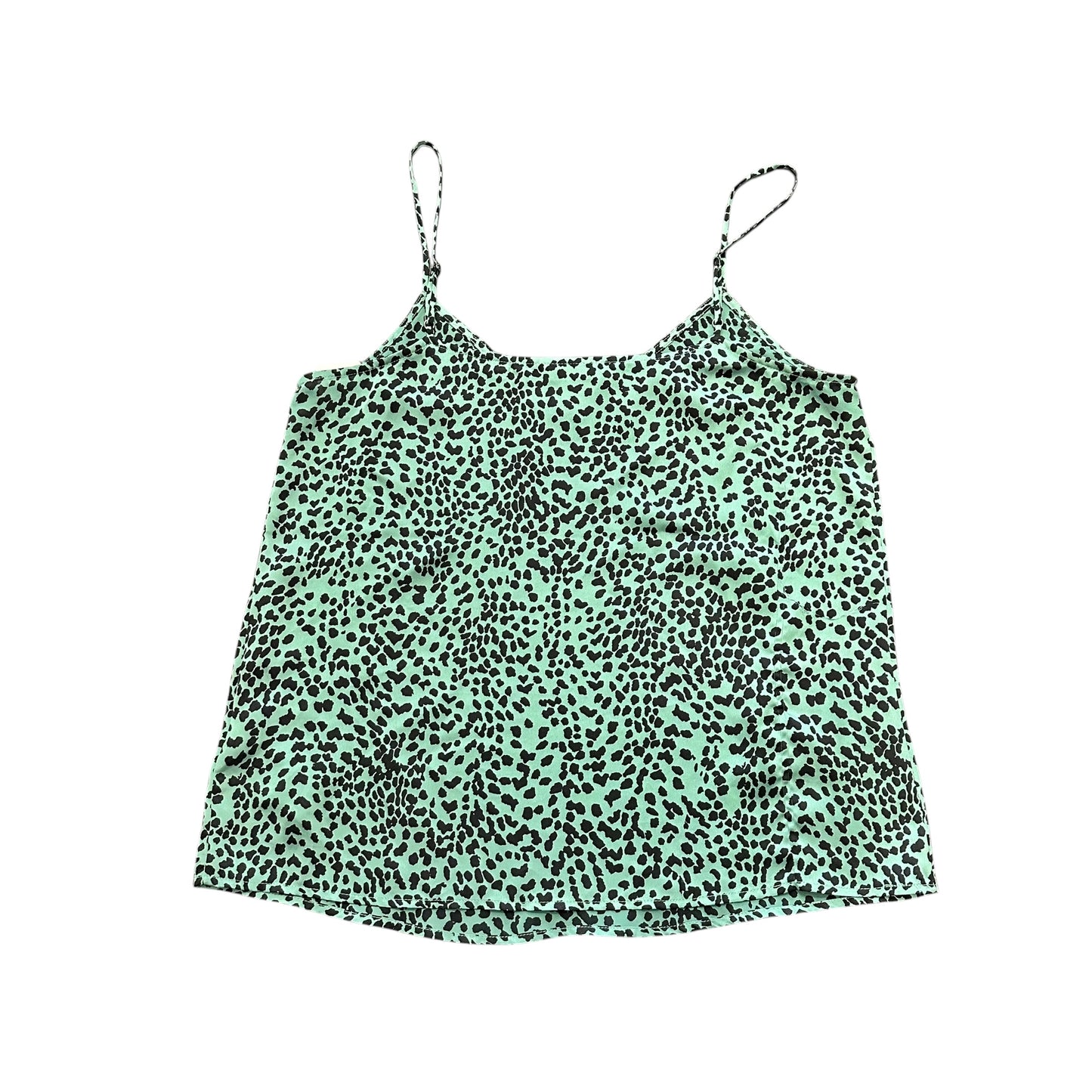 EQUIPMENT GREEN BLACK CAMISOLE 87 SMALL