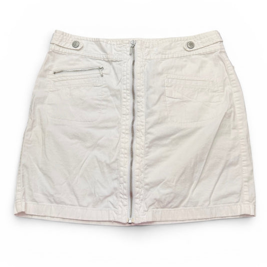 ANN TAYLOR WHITE SKIRT FRONT ZIPPER 87 SZ 6