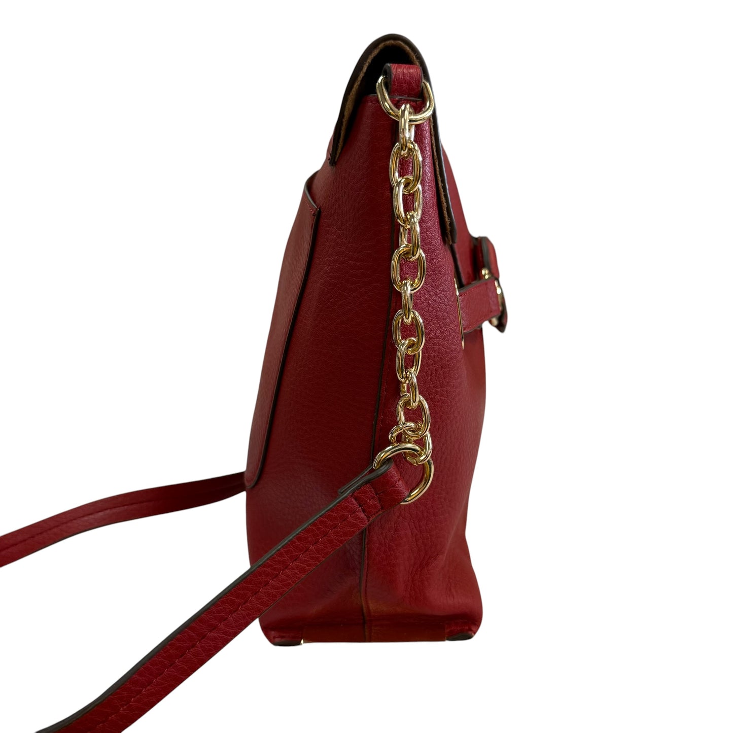 KATE LANDRY RED FAUX LEATHER SHOULDER BAG 261 OS