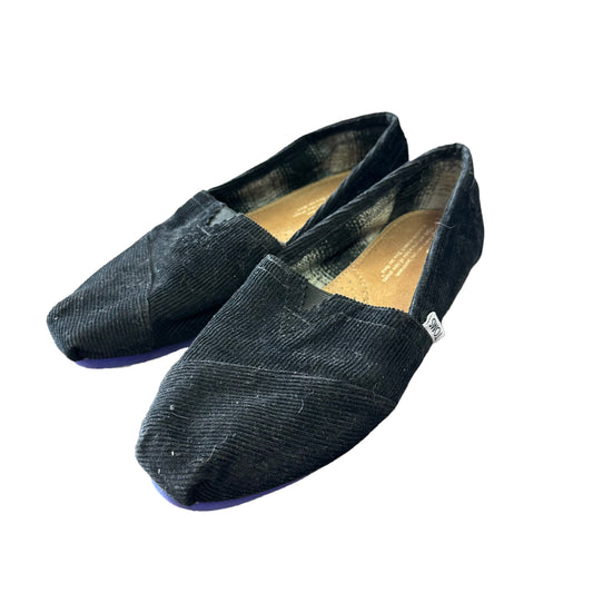 TOMS - BLACK COURDROY FLATS SZ 7