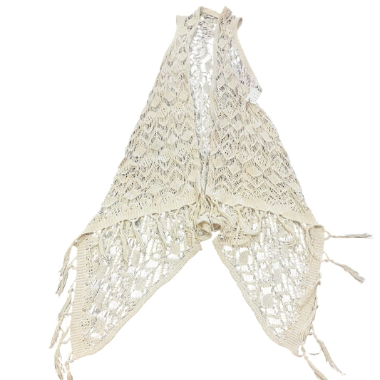 SAY WHAT BEIGE CROCHET VEST 124 LARGE