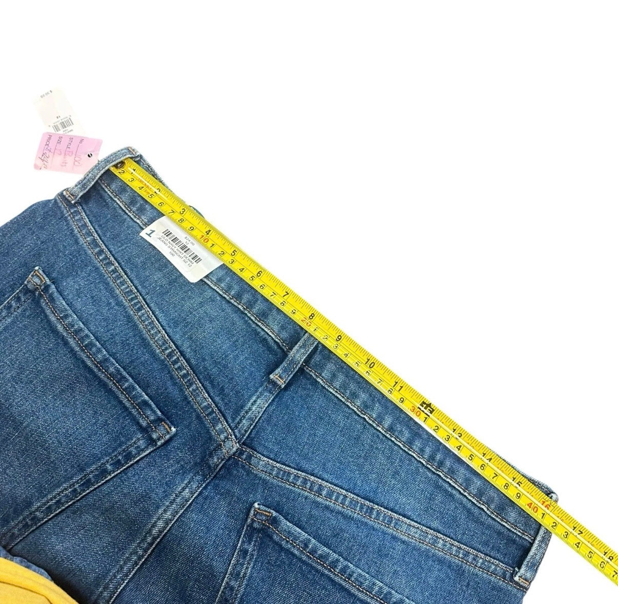 OLD NAVY WOMENS JEANS SZ 12 BLUE DENIM STRAIGHT LEG HIGH WAISTED NWT