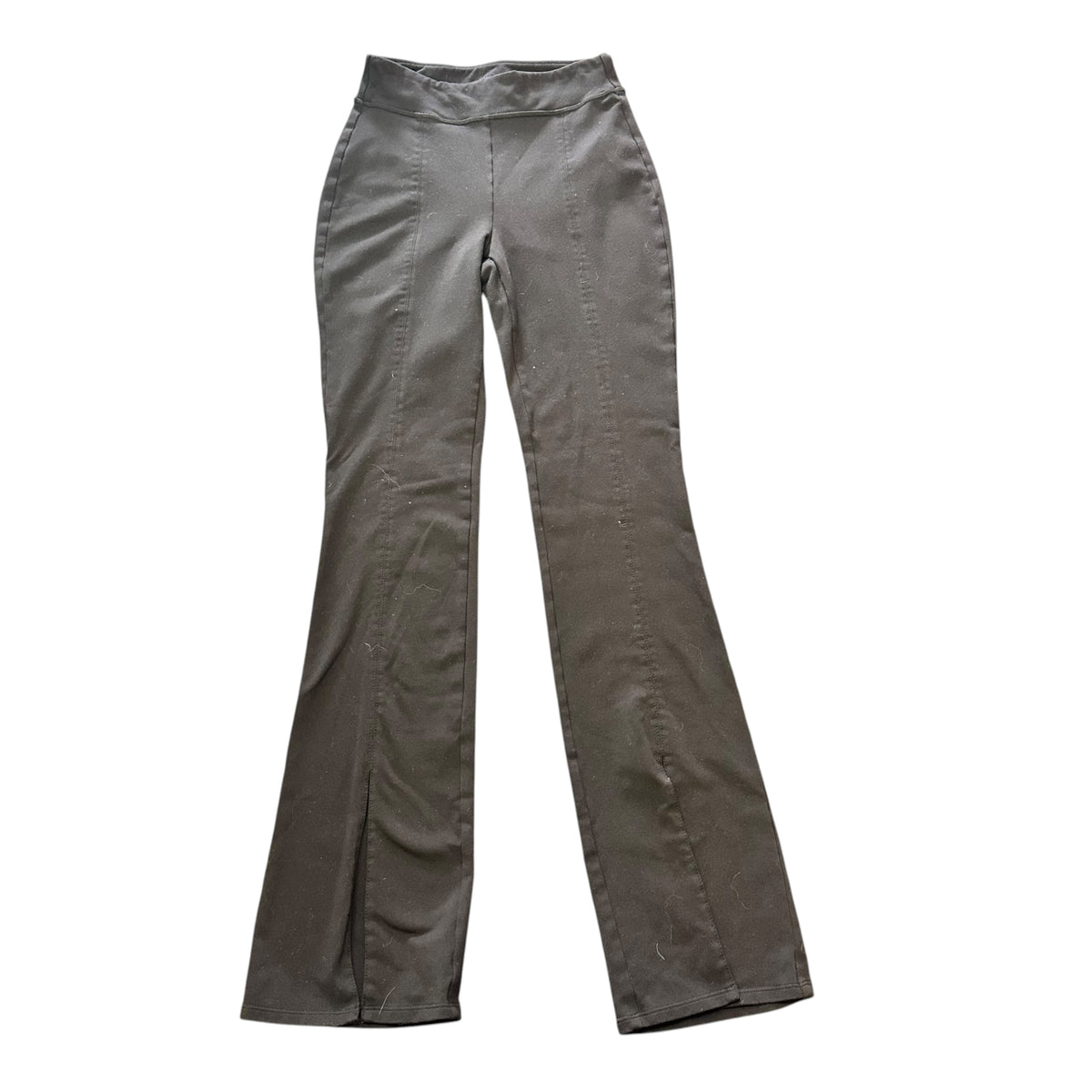 ALO BLACK ATHLETIC FLARE FRONT SLITS 100 XS *WASH WEAR