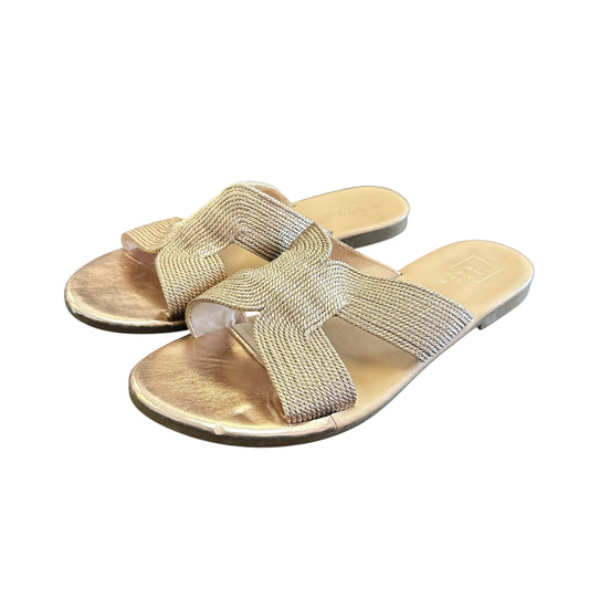 SHU SHOP BRONZE FLAT SANDALS 244 SZ 10