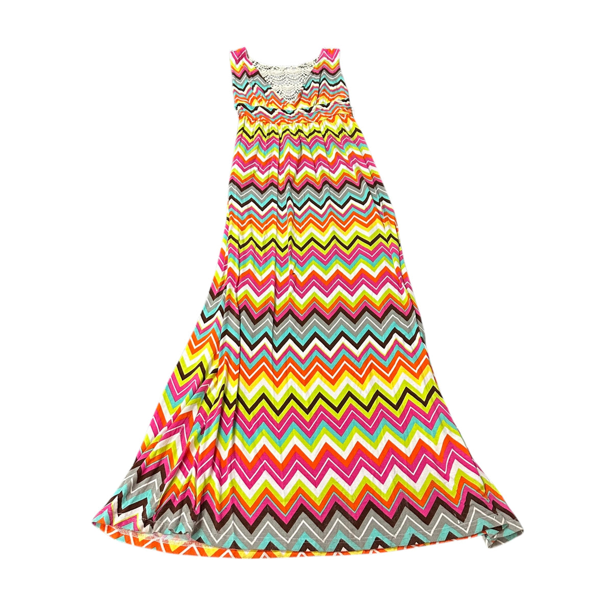 MACBETH COLLECTIO CHEVRON COLORFUL DRESS 276 LARGE *FLAW