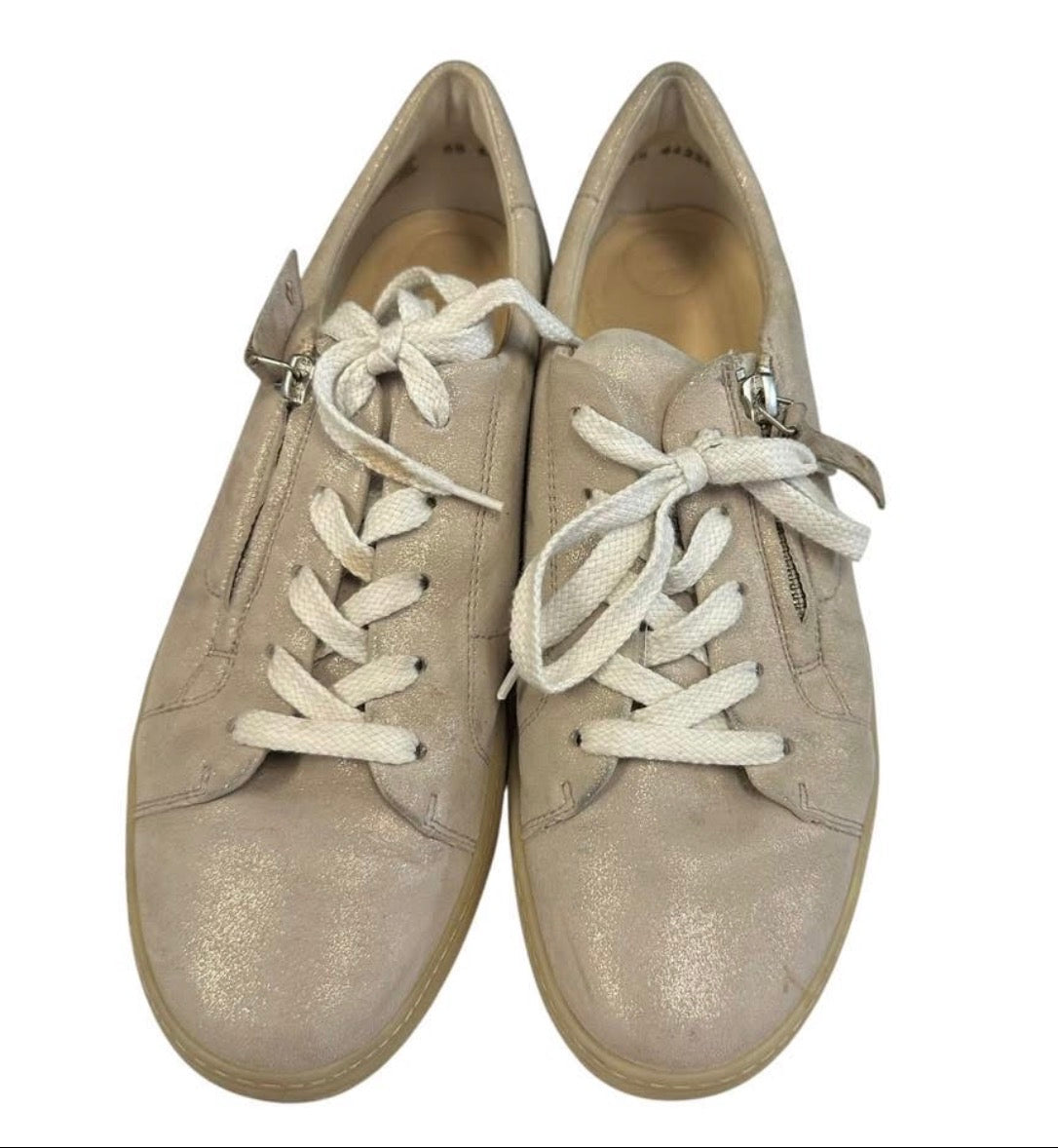 PAUL GREEN TAUPE SHIMMER SNEAKERS 220 Sz 9