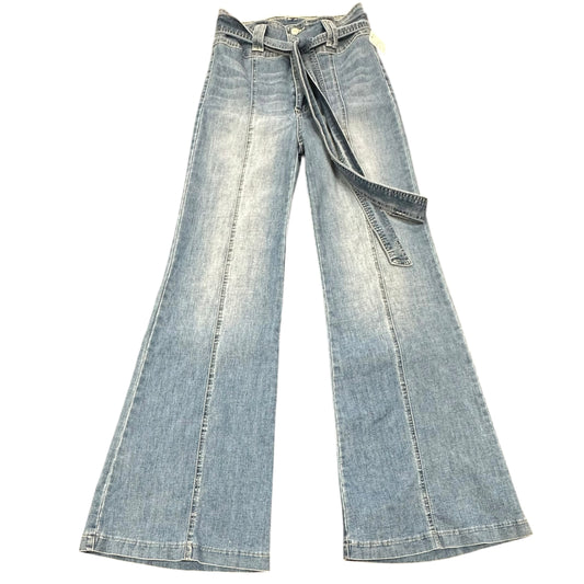 DENIM BY FLYING TOMATO BLUE DENIM JEANS HIGH WAISTED FLARES 7 LARGE