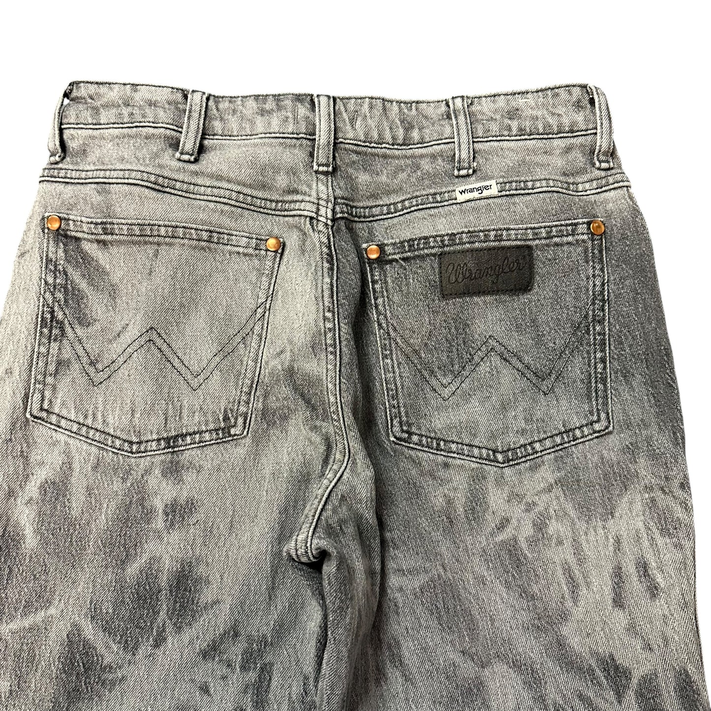 WRANGLER WANDERER BLACK BLEACHED FLARED JEANS 100 SZ 34