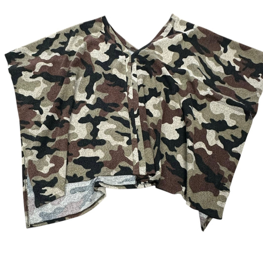 I JOAH PREMIUM GREEN BLACK BROWN CAMO PONCHO TOP 7 LARGE