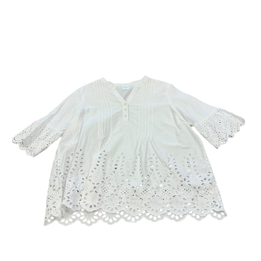 BLAIR WHITE EYELET BLOUSE XL