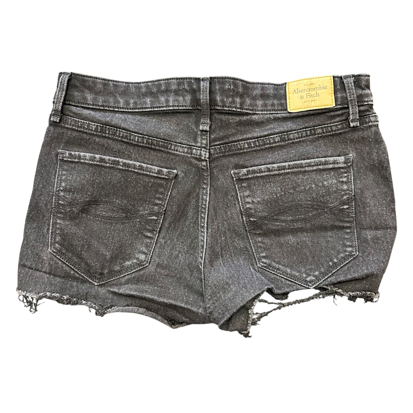 ABERCROMBIE & FITCH BLACK DENIM CUT OFF JEAN SHORTS 100 SZ 4