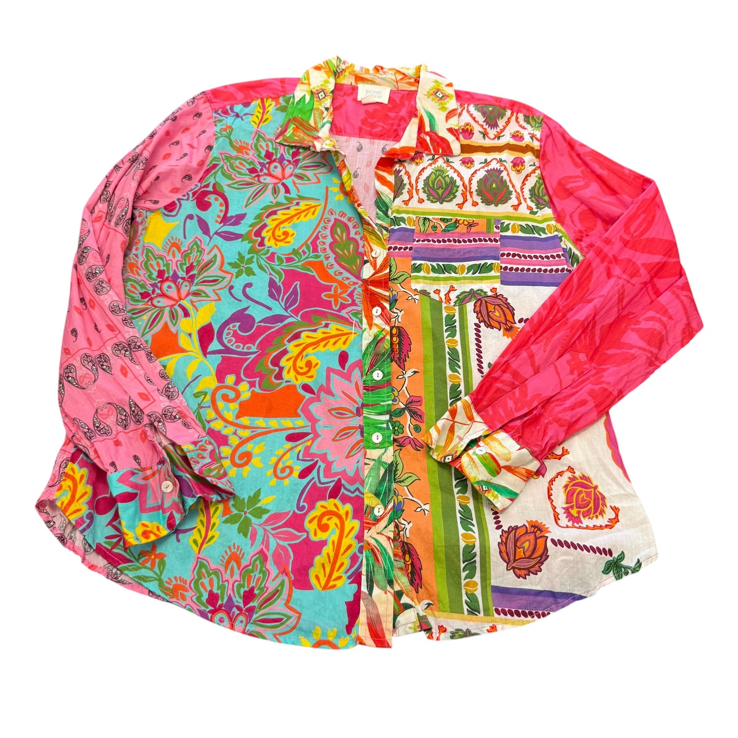 SIGRID OLSEN COLORFUL BUTTON UP BLOUSE 100 MEDIUM