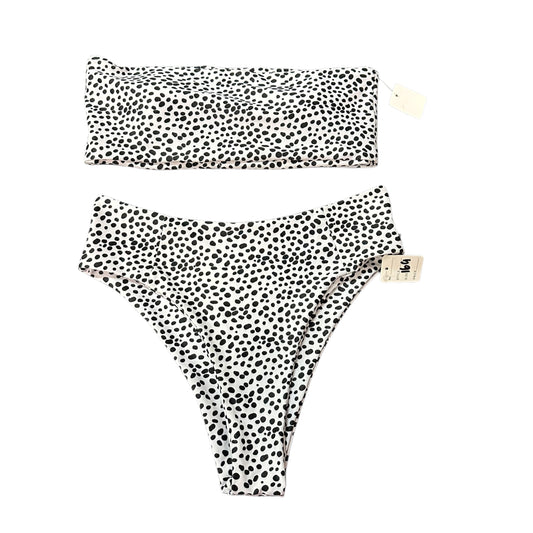 BLACK WHITE SPECKLED 2 PC BIKINI SWIMSUIT 169 MEDIUM