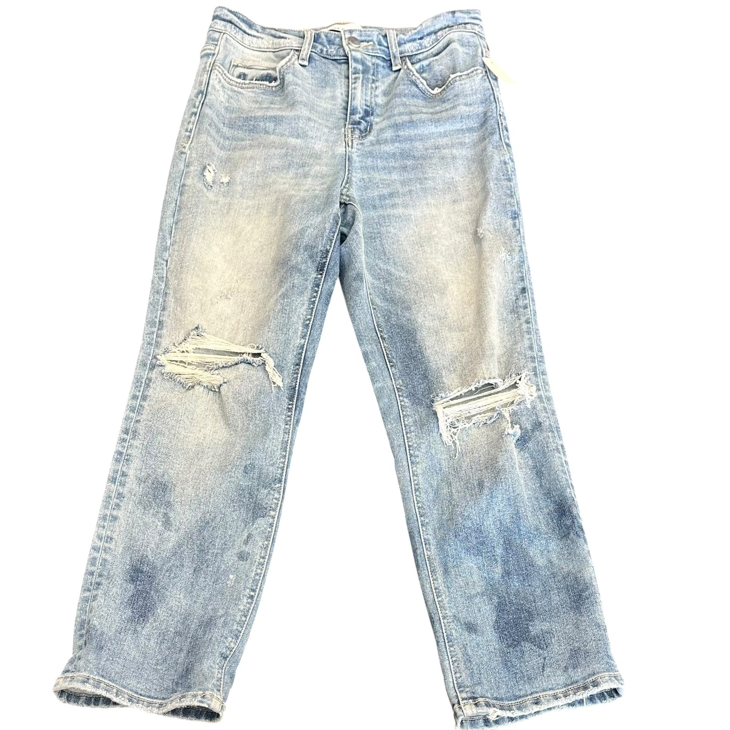 FLYING MONKEY HIGH RISE STRAIGHT LEG JEANS DISTRESSED BLUE 254 SZ 27