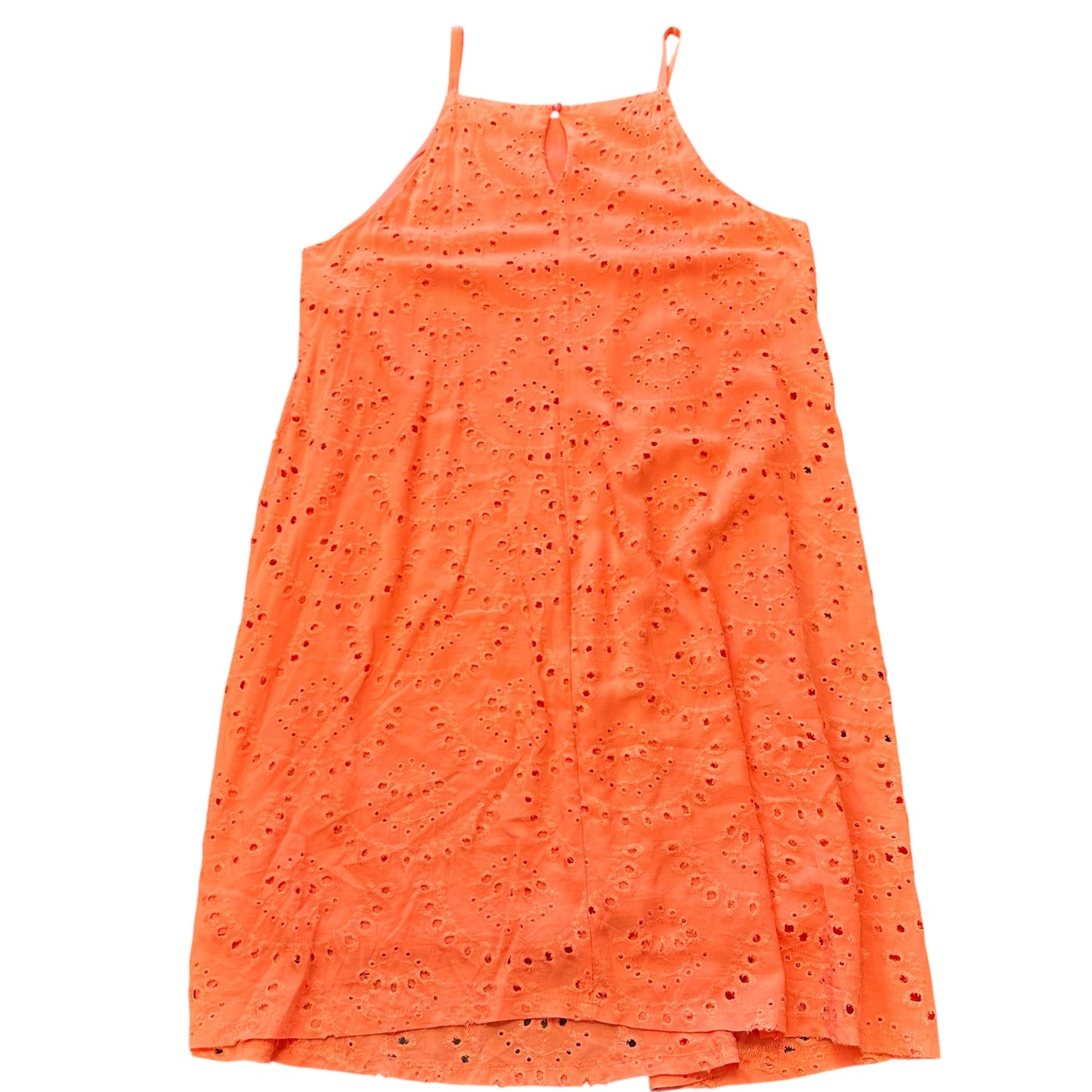 LUXOLOGY PEACH EYELET DRESS 244 SZ 14