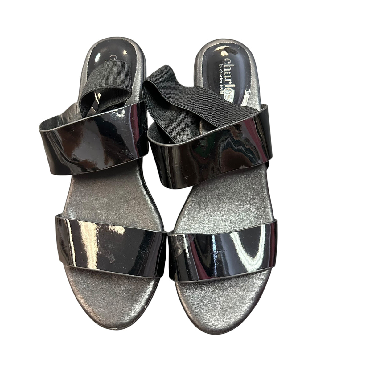 CHARLES BLACK PLATFORM SANDALS 169 SZ 7.5