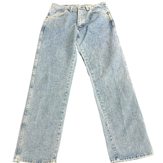 WRANGLER STRAIGHT LEG HIGH WAISTED DENIM BLUE JEANS 219 SZ 8