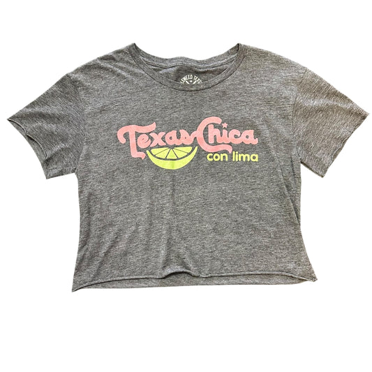 TEXAS CHICA GRAY CROPPED TSHIRT 143 MEDIUM