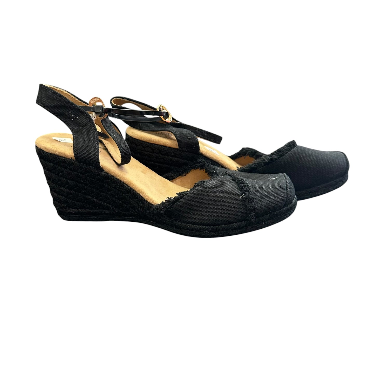 CROFT & BARROW BLACK ESPADRILLE WEDGES NEW 219 SZ 9.5