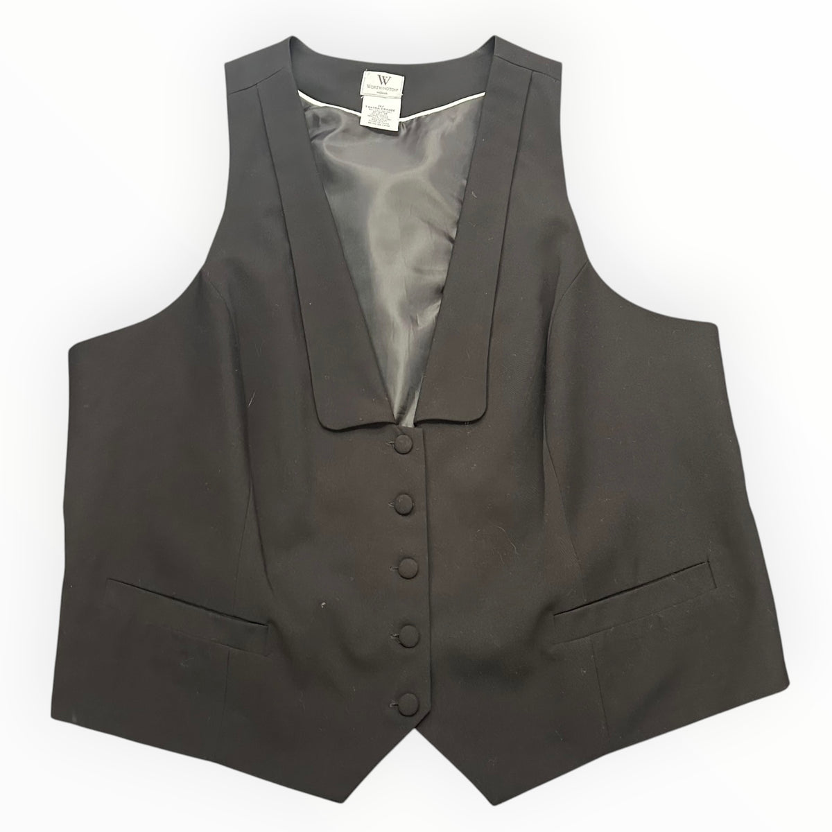 WORTHINGTON BLACK BUTTON UP VEST 100 1X