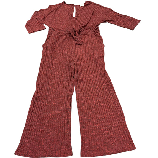 WINSLOW RED RIBBED CROPPED WIDE LEG JUMPSUIT 56 2X