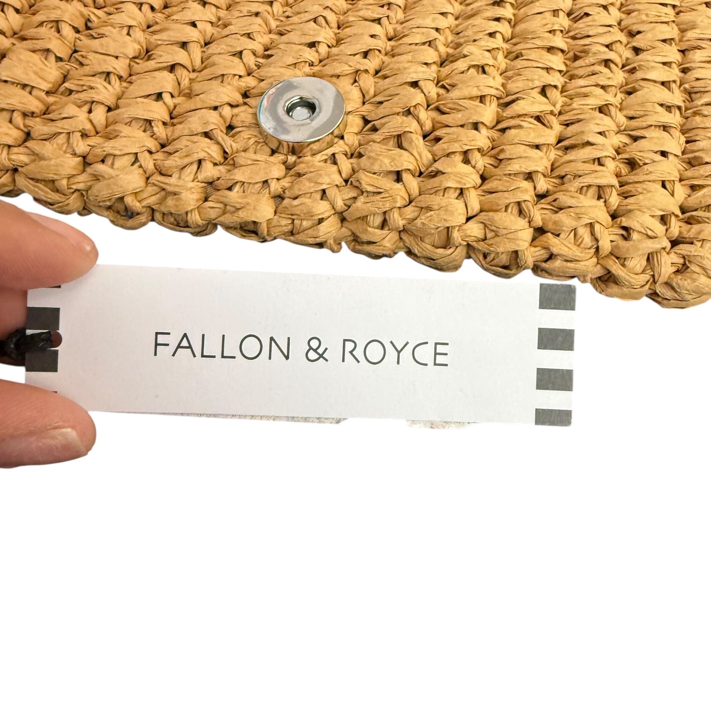 FALLON & ROYCE REECE PEACOCK STRAW FOLD OVER CLUTH NWT 249 OS