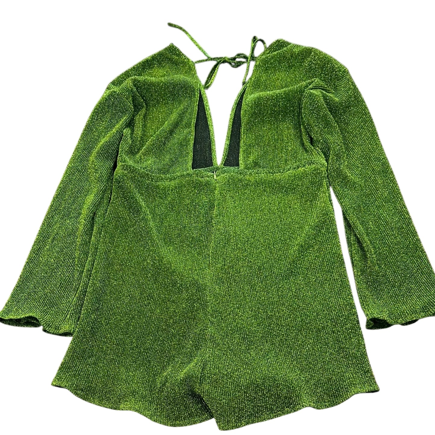 PRETTYLITTLETHINGS GREEN SHIMMER ROMPER 221 SZ 12