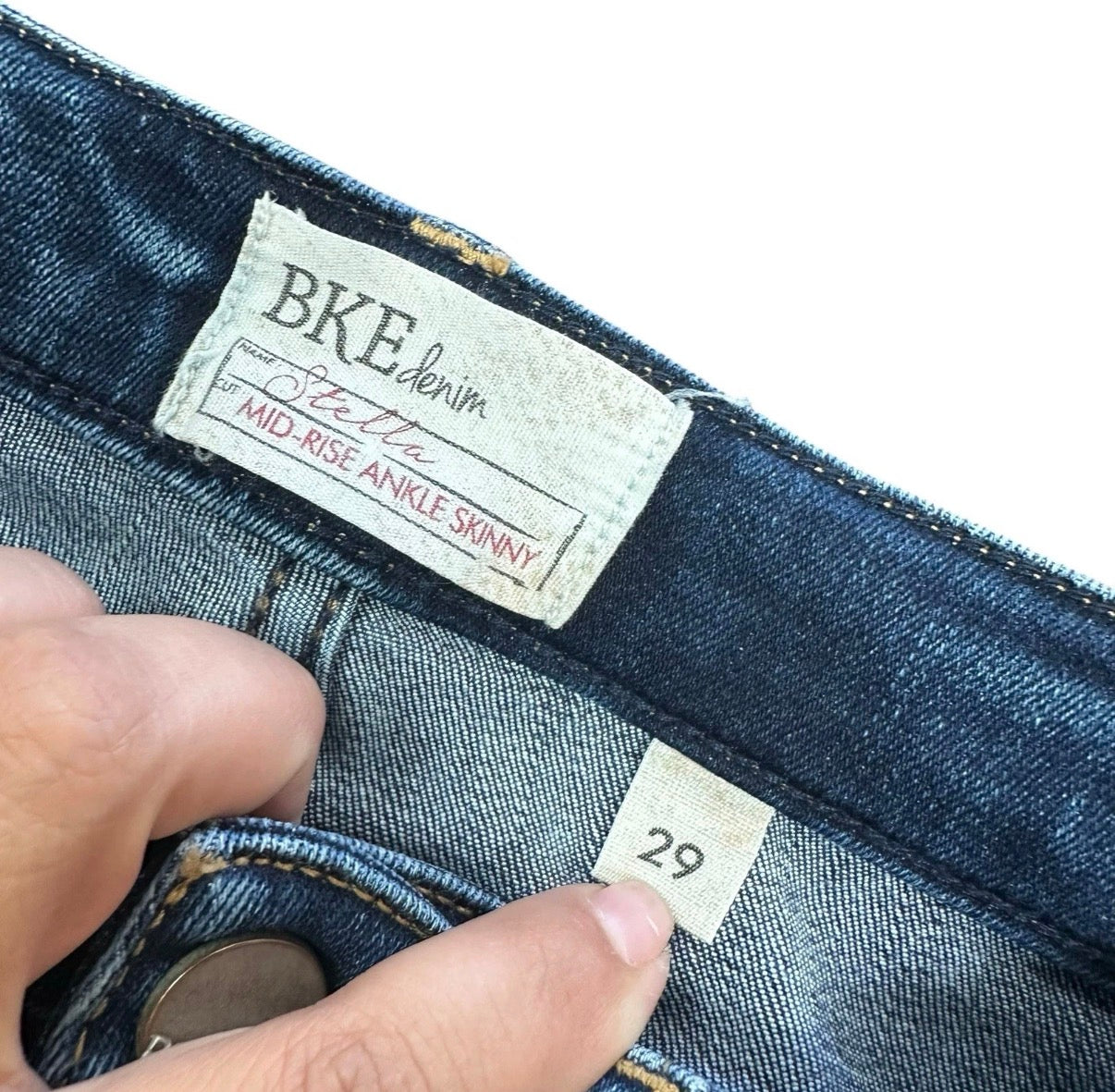 BKE DENIM WOMENS JEANS SZ 29 STELLA MID RISE ANKLE SKINNY STRETCH