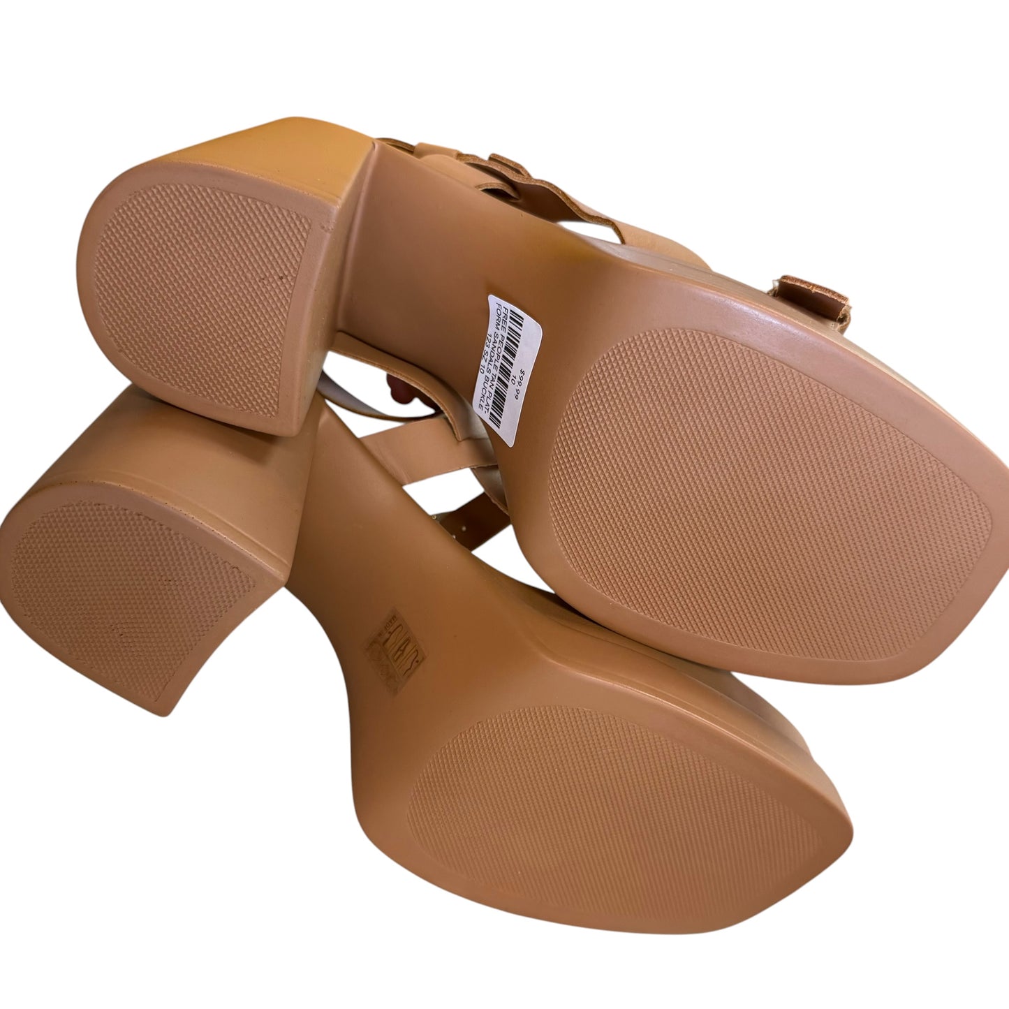 FREE PEOPLE TAN PLATFORM SANDALS BUCKLE 123 SZ 10