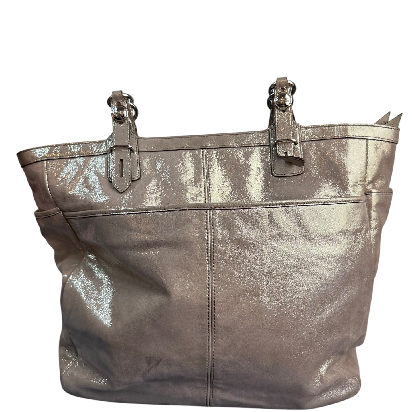 COACH HAMPTON LAGUNA TOTE BAG METALLIC SHIMMER GOLD 242