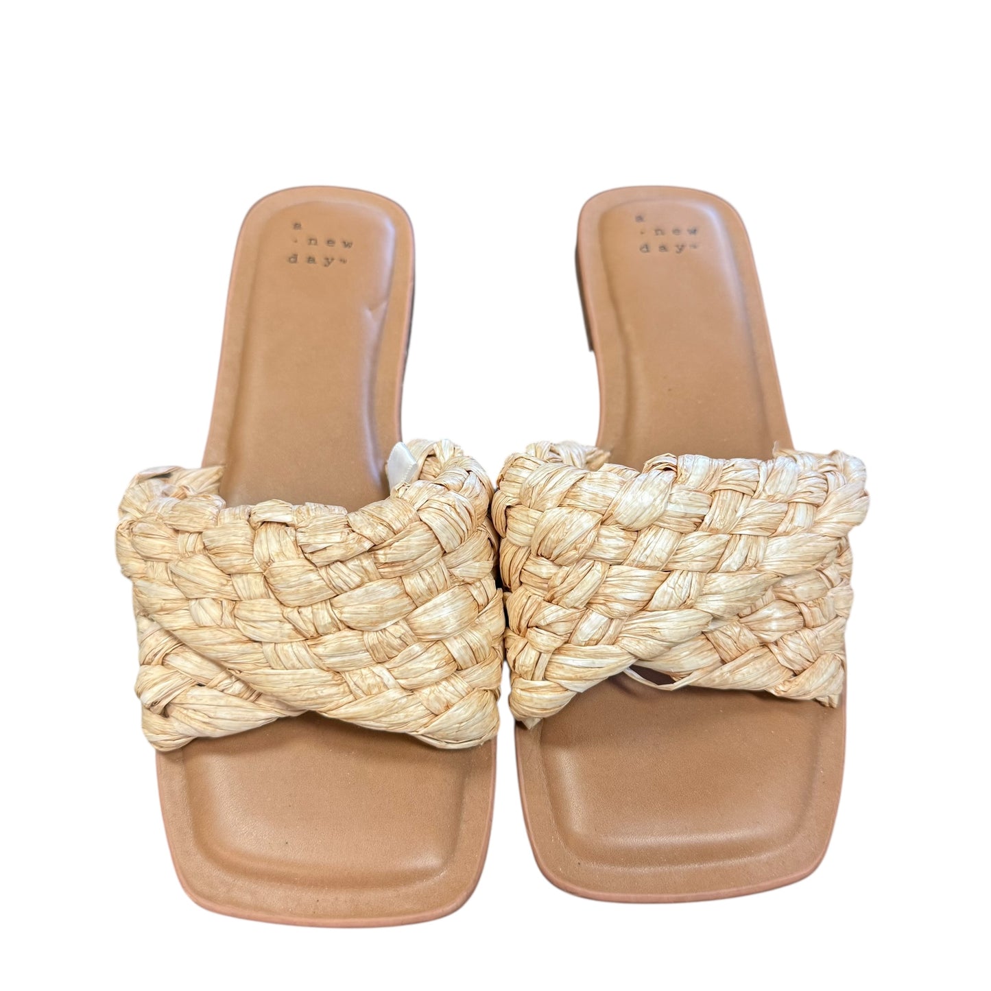 A NEW DAY NICOLETTE RAFFIA SLIDE SANDALS 87 SZ 7