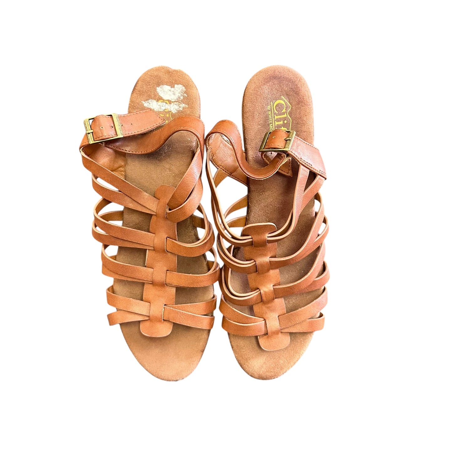 CARLOS BROWN PLATFORM SANDALS 148 SZ 10