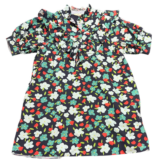 ENTRO NAVY FLORAL DRESS RUFFLES 282 LARGE