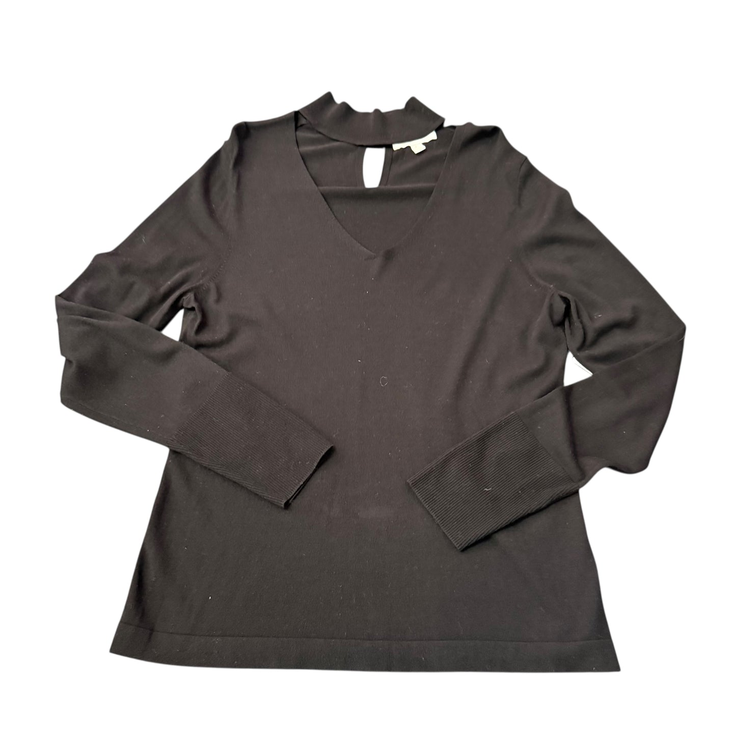 ETCETERA BLACK THIN KNIT SWEATER CUTOUT 249 LARGE